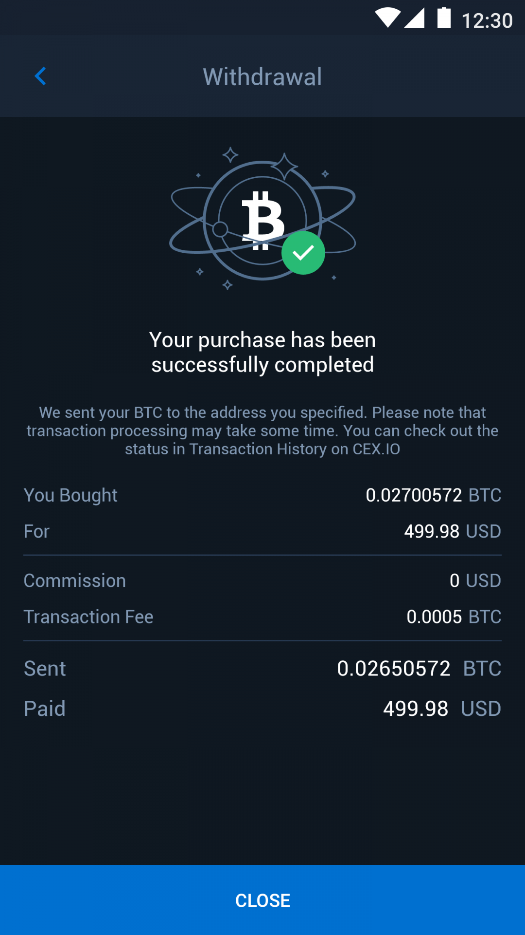 instant withdrawal crypto