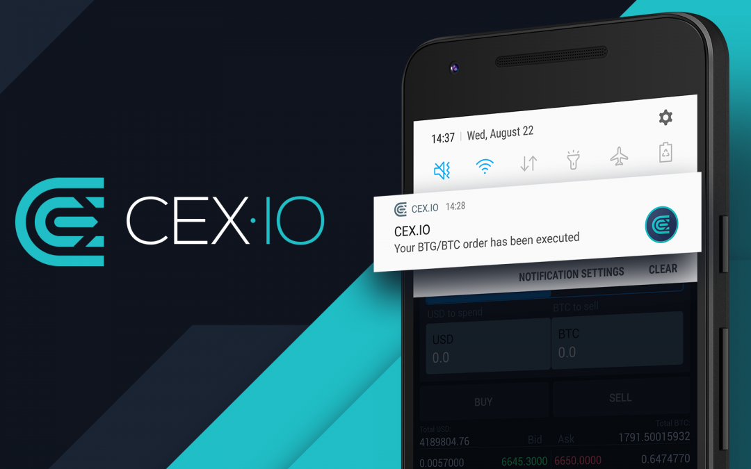 Order Completion Notifications in CEX.IO Mobile App